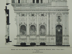 Completion of the South Kensington Museum in London, England, 1892. John Belcher