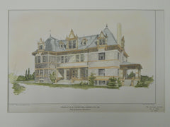 House of W. B. Thayer, Esq., Kansas City, MO, 1903, Original Plan.  Root & Stevens.