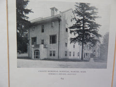 Choate Memorial Hospital, Woburn, MA,1918,Lithograph. Edward Stevens.