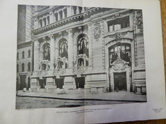 Detail of Facade: Club-House New York Yacht Club,NY,1901, Lithograph. Warren & Wetmore.