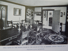 Dining Room House Paul H. Bonner, Locust Valley, NY,1926, Lithograph. Treanor & Fatio.