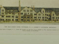 The Old Ladies' Home, Paterson, NJ, 1927, Original Plan. Harry T. Stephens.