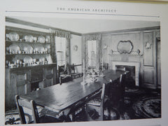 Dining Room House Paul H. Bonner, Locust Valley, NY,1926, Lithograph. Treanor & Fatio.