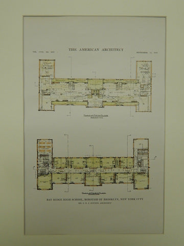 Bay Ridge High School in Brooklyn NY, 1915. C. B. J. Snyder. Original