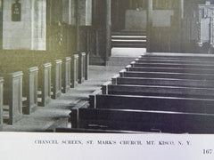 Chancel Screen, St. Mark's Church, Mt. Kisco, NY, 1914, Lithograph.