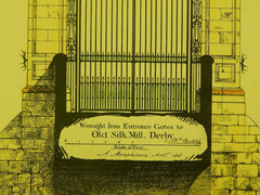 Wrought Iron Entrance Gates, Old Silk Mill, Derby, England, 1883, Original Plan. A. Macpherson