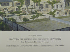 Garden of the Proposed Club-House for Princeton University, NJ, 1911. Day Brothers & Klauder