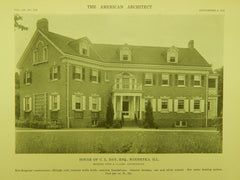 House of C. L. Day, Esq., Winnetka IL, 1916. Otis & Clark. Lithograph