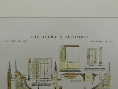 Details of the Bay Ridge High School in Brooklyn NY, 1915. C. B. J. Snyder. Original