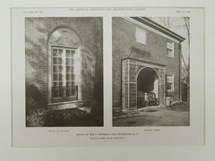 Window & Porch, House of Wm. P. Hoffman, Riverdale, NY, 1922, Lithograph. Dwight James Baum.