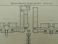 Design for the New York City Hall in New York NY, 1897. T. M. Clark