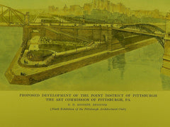 Proposed Development of the Point District in Pittsburgh PA, 1915. E. H. Bennett