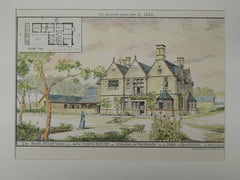 New Farm-House for the Duke of Buccleuch, Armston, England, 1884. J. Alfred Gotch. Original Plan