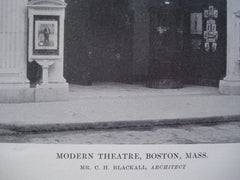 Modern Theatre , Boston, MA, 1915, Mr. C.H. Blackall