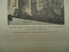 Ritz Tower, an Apartment Hotel at Park Avenue and 57th Street , New York, NY, 1926, Emery Roth & Thomas Hastings