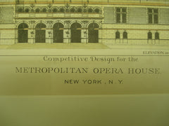 Metropolitan Opera House , New York, NY, 1880, Potter & Robertson