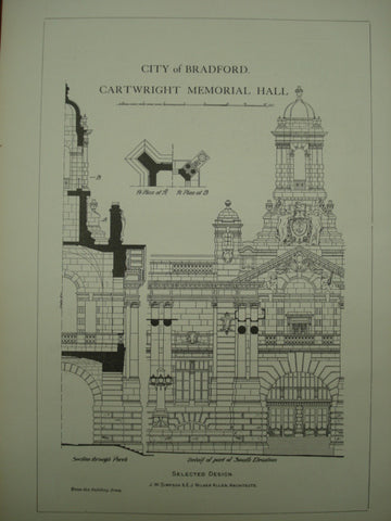 Cartwright Memorial Hall , Bradford, England, UK, 1899, J. W. Simpson & E. J. Milner