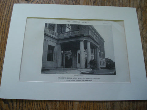 Porte Cochere: New Mount Sinai Hospital,Cleveland OH. 1916. George B. Post. Photo