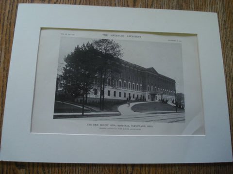 Exterior of New Mount Sinai Hospital, Cleveland OH. 1916. George B. Post. Photograph