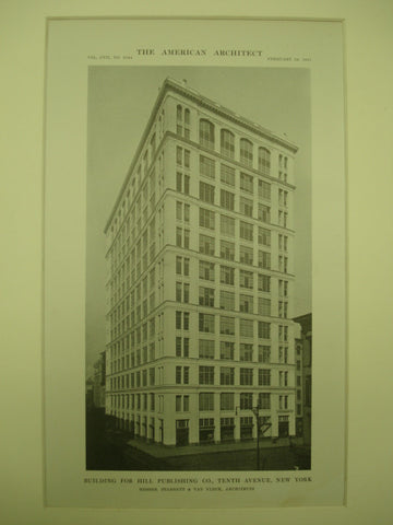 Building for the Hill Publishing Co. on Tenth Avenue , New York, NY, 1915, Starrett & Van Vleck