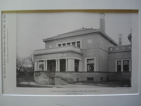 Private Art Gallery of Charles Olney, Esq., Cleveland, OH, 1898, Corburn & Barnum