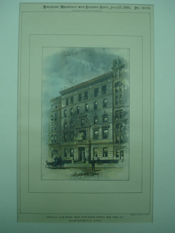 Catholic Club-House on West Fifty-Ninth Street , New York, NY, 1895, William Schickel & Co