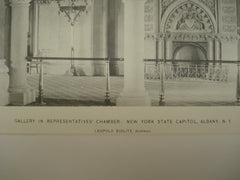 Gallery in the Representatives' Chamber of the New York State Capitol , Albany, NY, 1898, Leopold Eidlitz