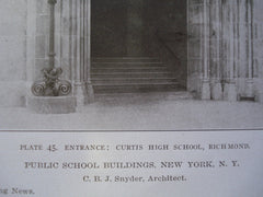 Curtis High School, Richmond, NY, 1908, C.B.J. Snyder