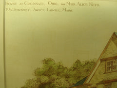 House for Miss Alice Keys, Cincinnati, OH, 1887, F. W. Stickney