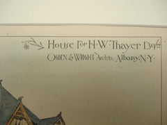 House for H. W. Thayer, Esq., Albany, NY, 1882, Ogden & Wright