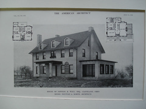 House of Newton B. Wall, Esq., Cleveland, OH, 1912, Messrs. Fountain & Moritz