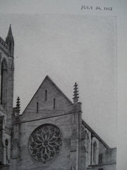 Euclid Avenue Presbyterian Church, Rear View & Tower Angle, Cleveland, OH, 1912, Messrs. Cram, Goodhue & Ferguson