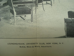 Lounging-Room at the University Club, New York, NY, 1899, McKim, Mead & White