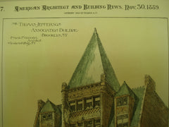 Thomas Jefferson Association Building , Brooklyn, NY, 1889, Frank Freeman