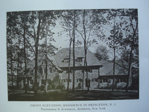 Front Elevation of a Residence , Princeton, NJ, 1915, Trowbridge & Ackerman