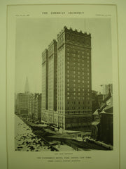 Northeast View of the Vanderbilt Hotel on Park Avenue , New York, NY, 1912, Messrs. Warren & Wetmore