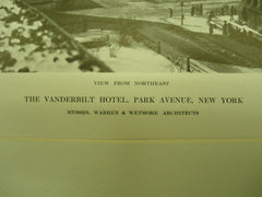 Northeast View of the Vanderbilt Hotel on Park Avenue , New York, NY, 1912, Messrs. Warren & Wetmore