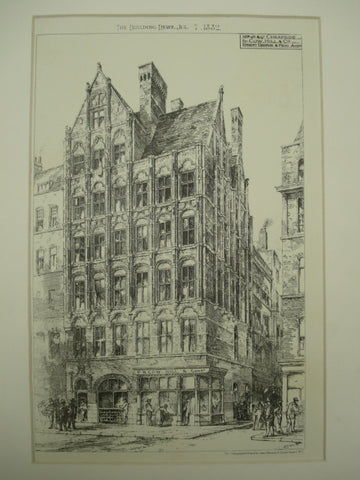 Building for Cow, Hill & Co., Cheapside, London, England, UK, 1882, Ernest, George & Peto