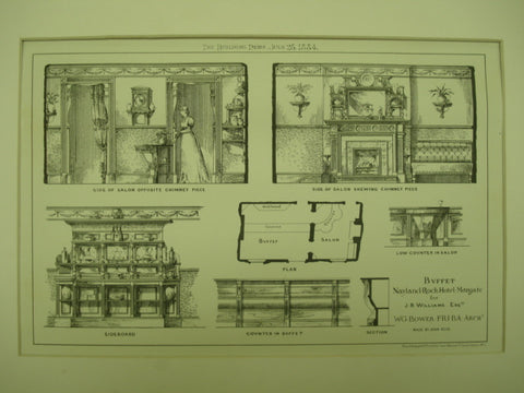 Buffet at the Nayland Rock Hotel for J. R. Williams , Margate, England, UK, 1884, W. G. Bower