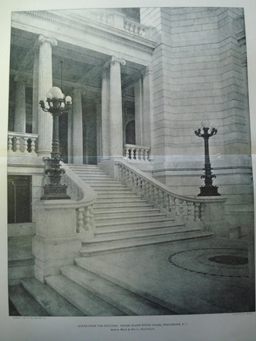 Stairs from the Rotunda: Rhode Island State House , Providence, RI, 1903, McKim, Mead & White