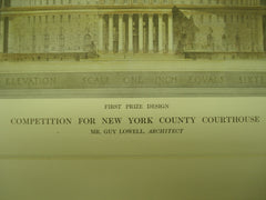 First Prize Design in the Competition for the New York County Courthouse , New York, NY, 1913, Mr. Guy Lowell