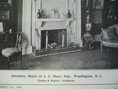 Interiors of the House of J.C. Hooe, Esq. , Washington, DC, 1904, Totten & Rogers