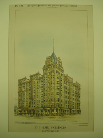 Hotel Hollenden , Cleveland, OH, 1887, George F. Hammond