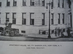 Apartment House, No. 771 on Madison Ave., New York, NY, 1901, Louis Korn