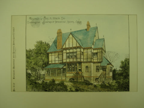 Residence of Chas. A. Kebler, Cincinnati, OH, 1887, Buddemeyer, Plympton & Trowbridge