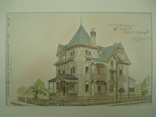 Mr. J. R. McGinley's Residence in Shady Side, Pittsburgh, PA, 1882, Ja ...