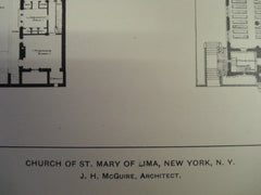 Church of St. Mary of Lima , New York, NY, 1903, J.H. McGuire