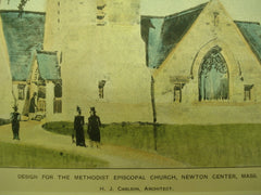 Methodist Episcopal Church , Newton Center, MA, 1898, H. J. Carlson