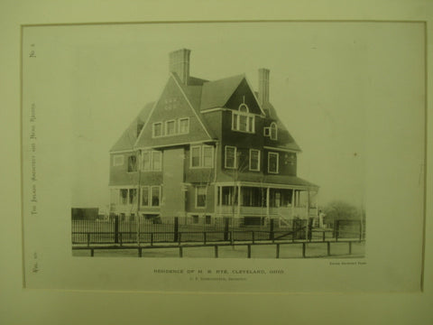 Residence of H. B. Nye , Cleveland, OH, 1890, C. F. Schweinfurth