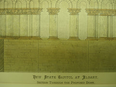 Section through the Proposed Dome of the New State Capitol , Albany, NY, 1876, James R. Osgood